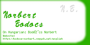 norbert bodocs business card