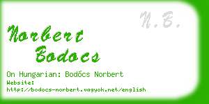 norbert bodocs business card